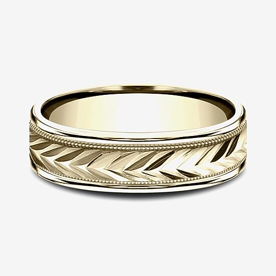 Mens 6MM 10K Gold Wedding Band