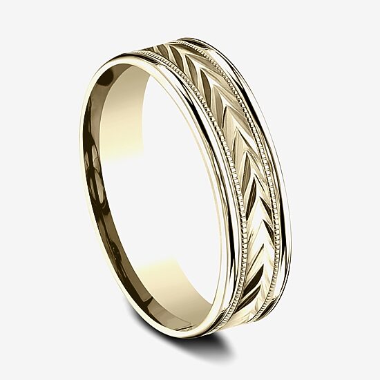 Mens 6MM 10K Gold Wedding Band