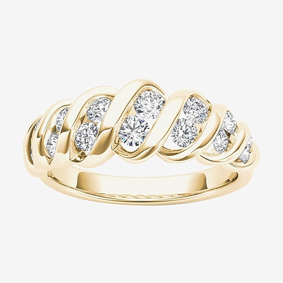 Womens 3.5MM 3/4 CT. T.W. Natural White Diamond 14K Gold Anniversary Band
