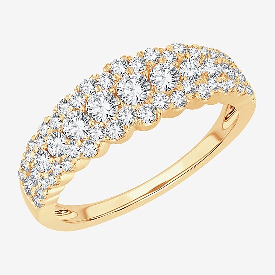 Womens 1 CT. T.W. Natural White Diamond 10K Gold Anniversary Band