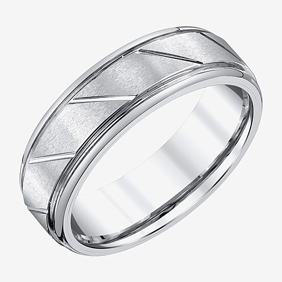 Mens 7MM Genuine Tungsten Wedding Band