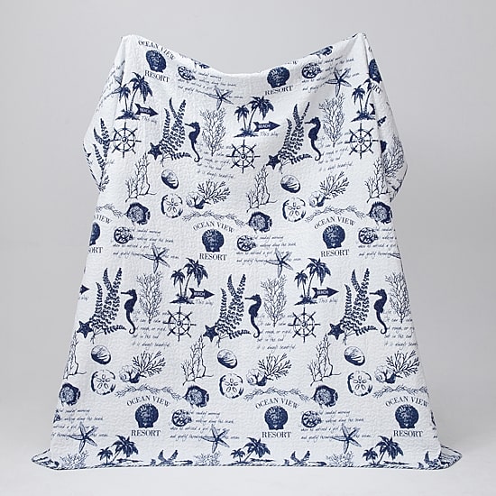 Linery Nautical Pattern REVERSIBLE Quilt Set