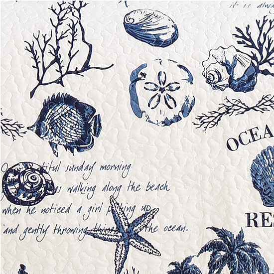 Linery Nautical Pattern REVERSIBLE Quilt Set