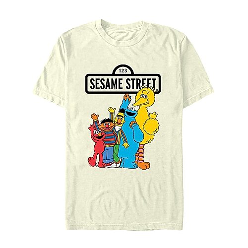 Mens Short Sleeve Sesame Street Graphic T-Shirt, Xx-large, White