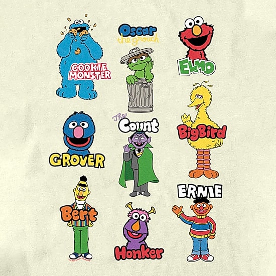Mens Short Sleeve Sesame Street Graphic T-Shirt