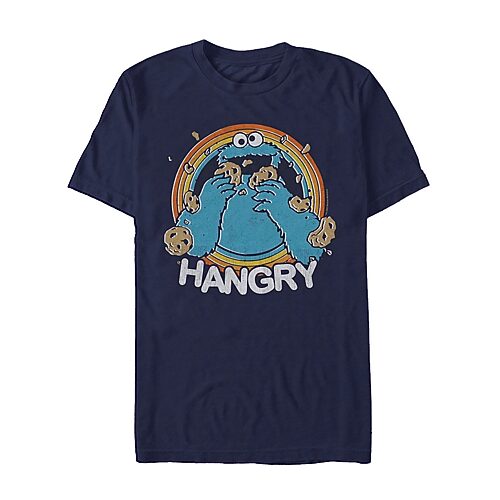 Mens Short Sleeve Sesame Street Graphic T-Shirt, Large, Blue