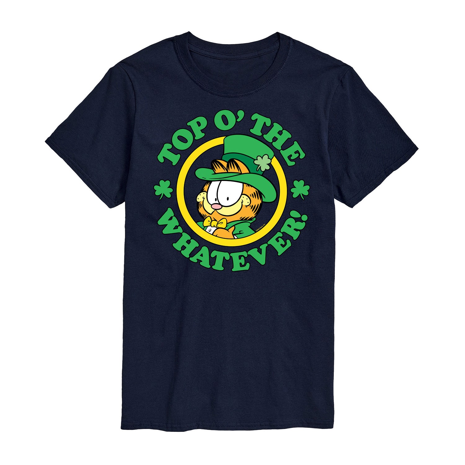 Mens Short Sleeve St. Patrick's Day Garfield Graphic T-Shirt