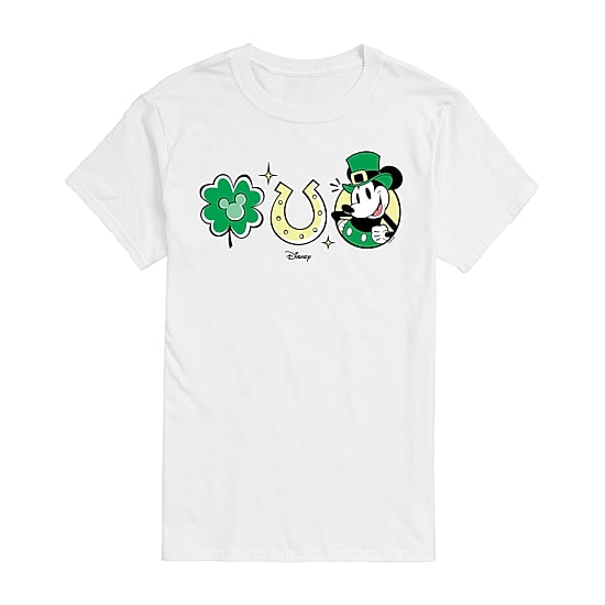 Mens Short Sleeve St. Patrick's Day Mickey Mouse Graphic T-Shirt