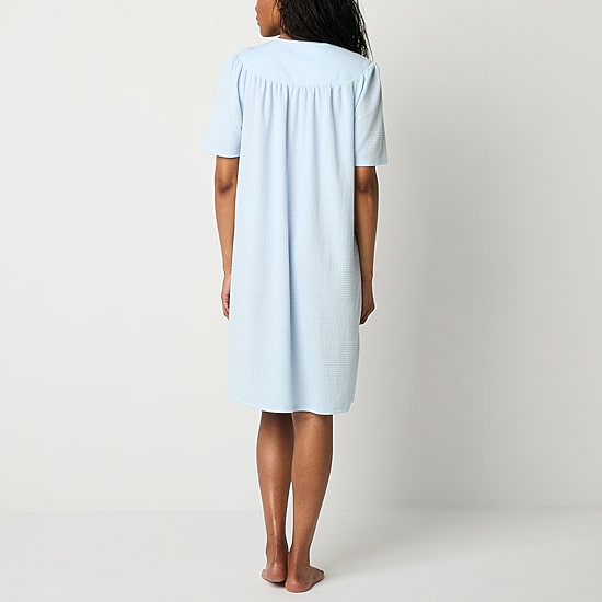 Adonna Womens Waffle Short Sleeve Long Length Robe