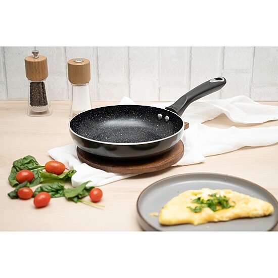 IMUSA Bistro-Cera Ceramic Speckled 8" Fry Pan with Cool Touch Handle