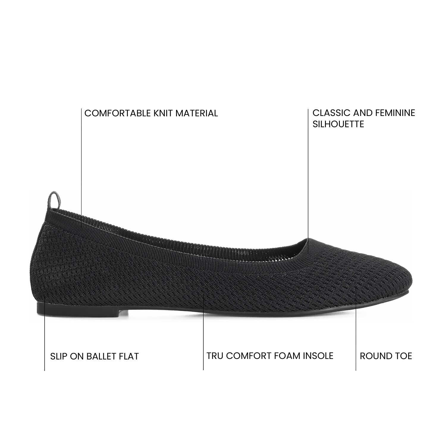 Journee Collection Maryann Womens Round Closed Toe Ballet Flats