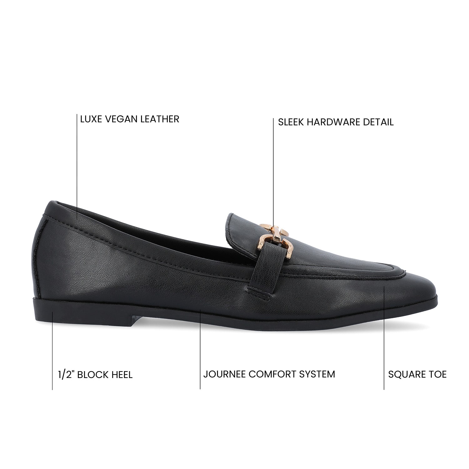 Journee Collection Mizza Womens Square Closed Toe Loafers