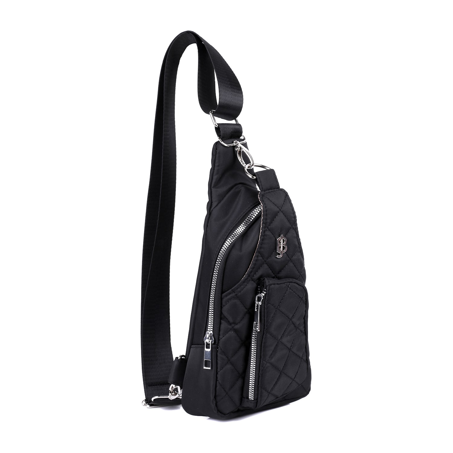 Julia Buxton Nylon Quilted Sling Womens Adjustable Straps Backpack