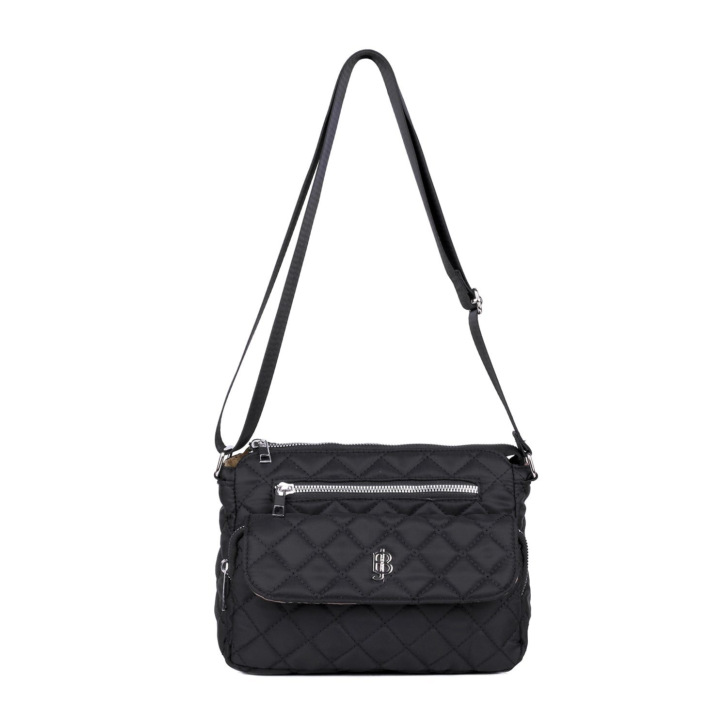 Julia Buxton Nylon Organizer Crossbody Messenger Bag