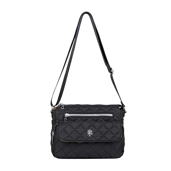 Julia Buxton Nylon Organizer Crossbody Messenger Bag