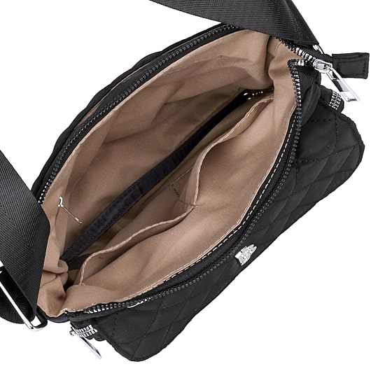 Julia Buxton Nylon Organizer Crossbody Messenger Bag