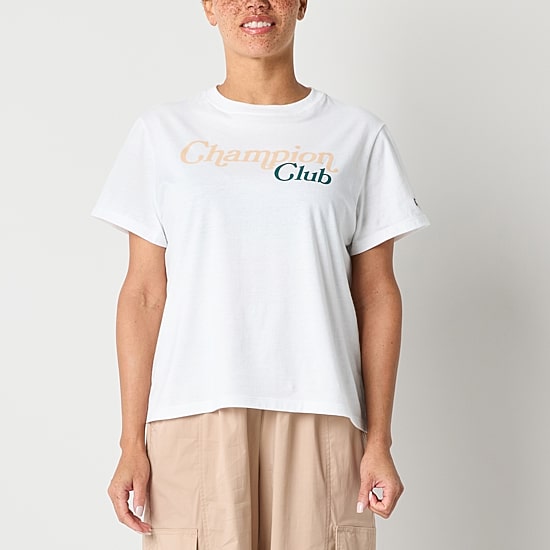 Champion Womens Crew Neck Short Sleeve Regular Fit Graphic T-Shirt