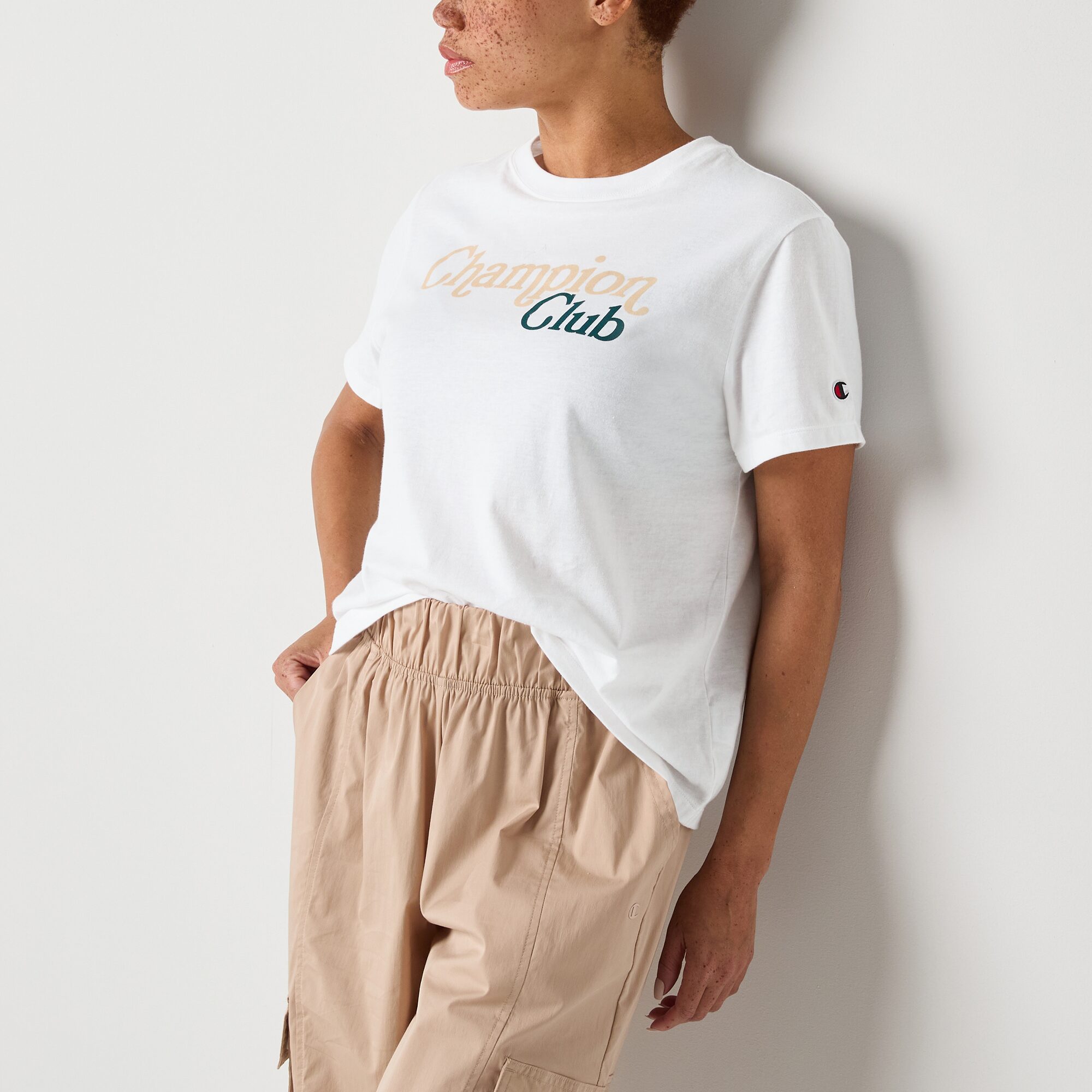 Champion Womens Crew Neck Short Sleeve Regular Fit Graphic T-Shirt