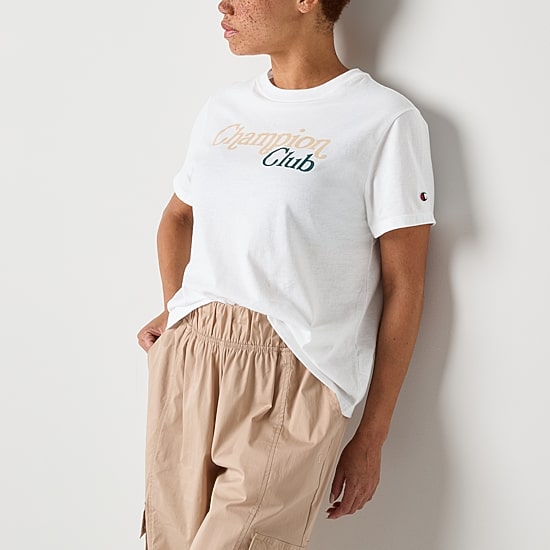 Champion Womens Crew Neck Short Sleeve Regular Fit Graphic T-Shirt