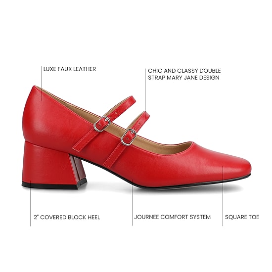 Journee Collection Nally Womens Square Closed Toe Block Heel Pumps