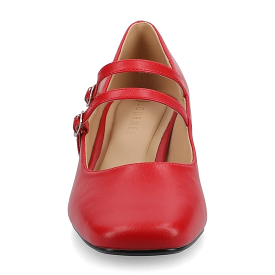 Journee Collection Nally Womens Square Closed Toe Block Heel Pumps