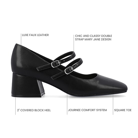 Journee Collection Nally Womens Square Closed Toe Block Heel Pumps
