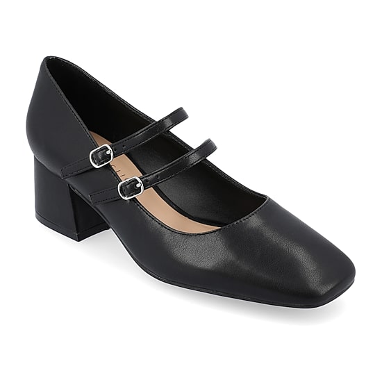 Journee Collection Nally Womens Square Closed Toe Block Heel Pumps