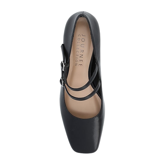 Journee Collection Nally Womens Square Closed Toe Block Heel Pumps