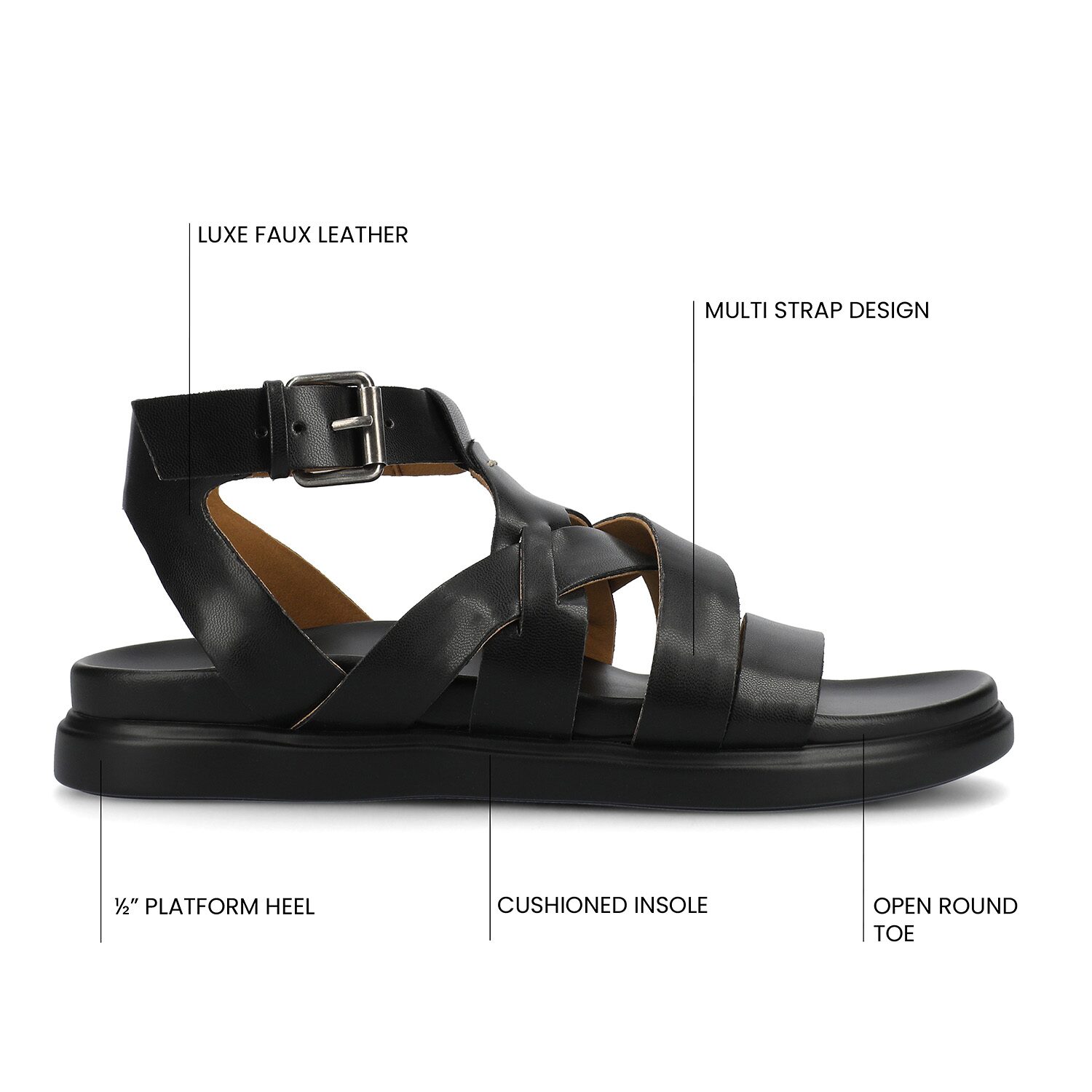Journee Collection Womens Mistee Ankle Strap Flat Sandals