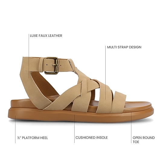 Journee Collection Womens Mistee Ankle Strap Flat Sandals