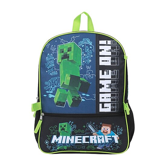 Licensed Minecraft 5-Piece Backpack Set