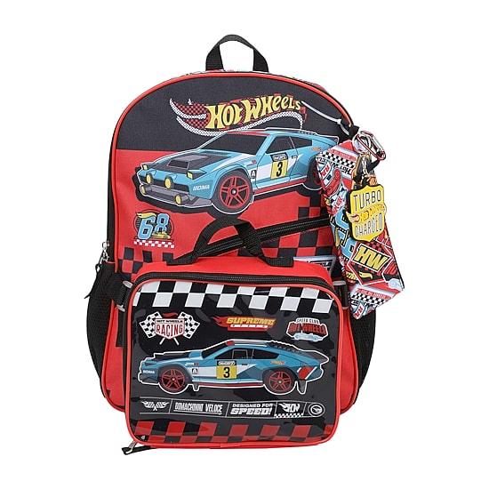 Licensed Hot Wheels 5-Piece Backpack Set