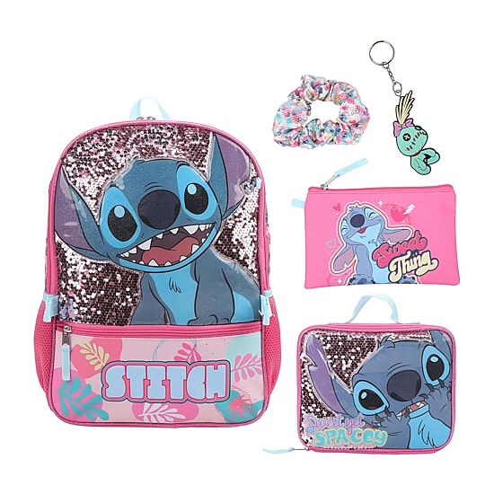 Licensed Disney Stitch 5-Piece Backpack Set