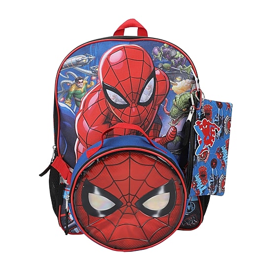 Licensed Marvel Spiderman 5-Piece Backpack Set
