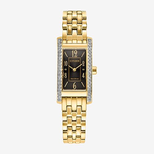 Citizen Womens Gold Tone Stainless Steel Bracelet Watch Eg7112-59e In Red