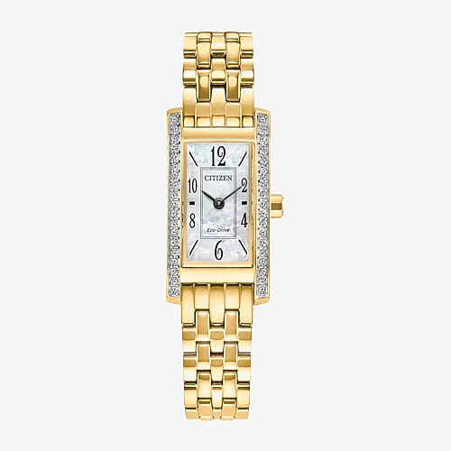 Citizen Womens Gold Tone Stainless Steel Bracelet Watch Eg7112-59d In Yellow