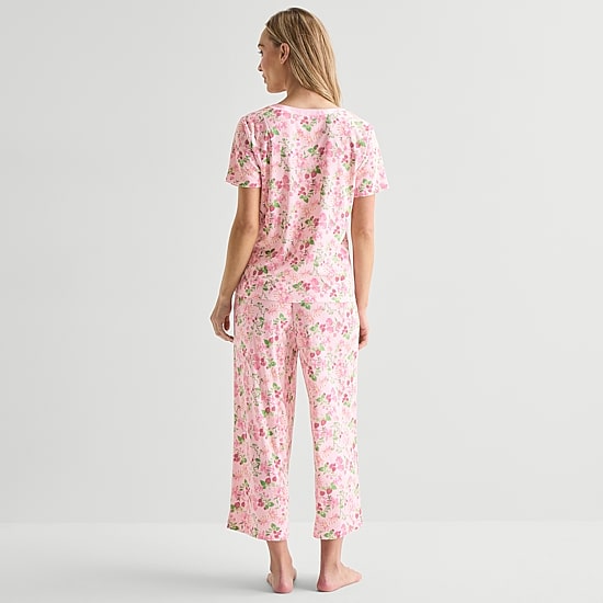 Adonna Womens Short Sleeve 2-pc. Pajama Set