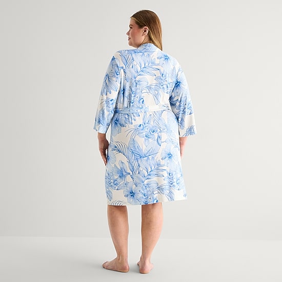 Liz Claiborne Womens Plus Long Sleeve Long Length Robe