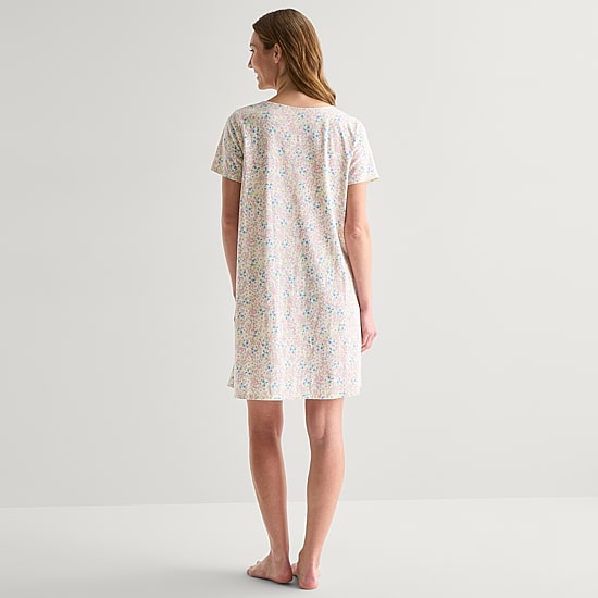 Adonna Womens Short Sleeve Scoop Neck Nightgown