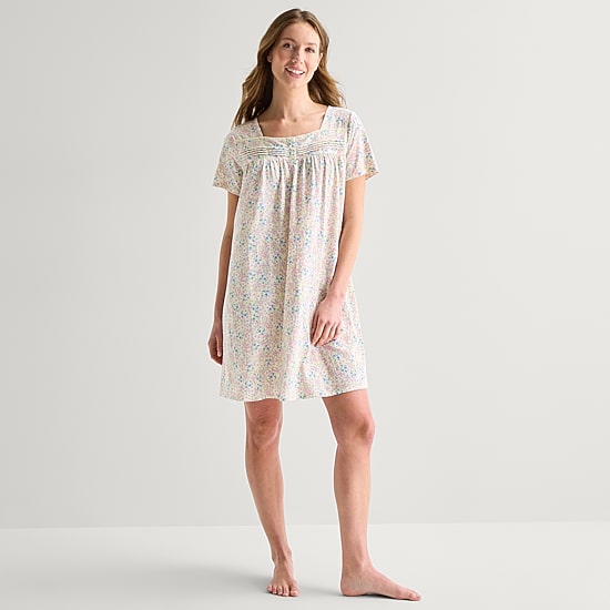 Adonna Womens Short Sleeve Scoop Neck Nightgown