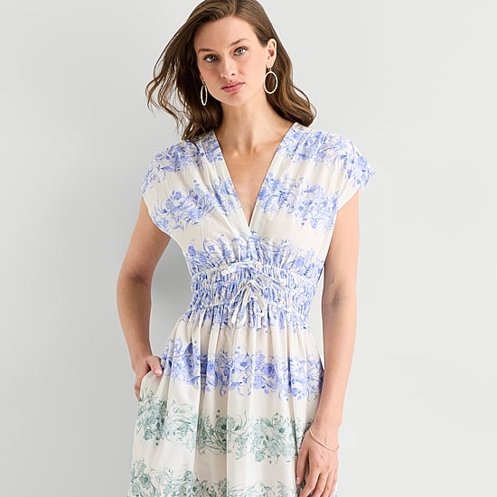 Sam And Jess Womens V Neck Short Sleeve Cap Maxi Dress