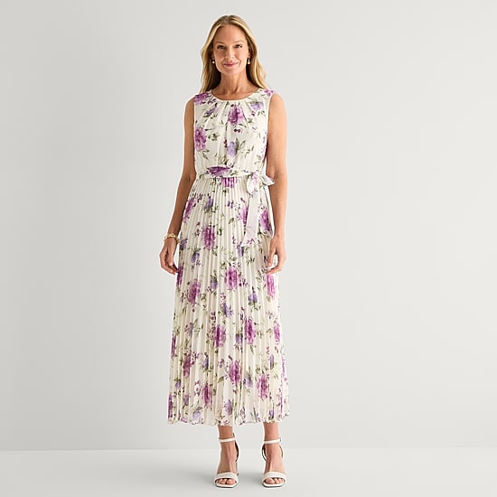 Studio 1 Womens U Neck Sleeveless Maxi Dress