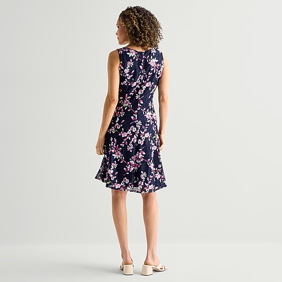 Perceptions Womens Floral Jacket Dress
