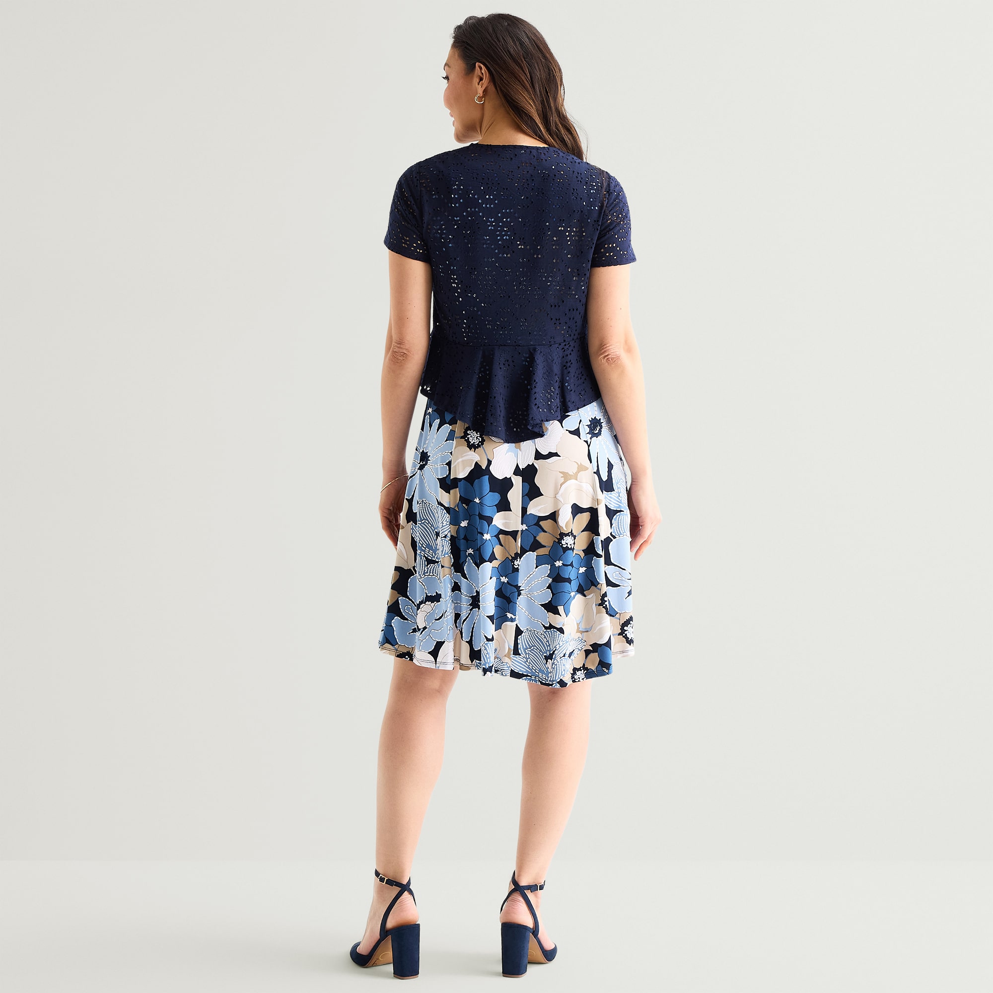 Perceptions Womens Floral Jacket Dress