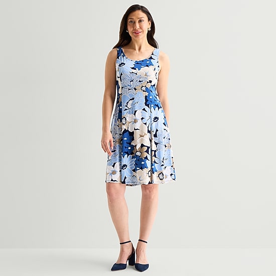 Perceptions Womens Floral Jacket Dress