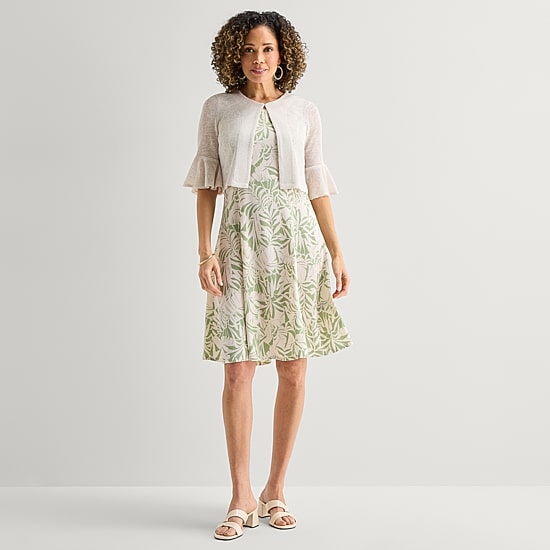 Perceptions Womens Leaf Jacket Dress
