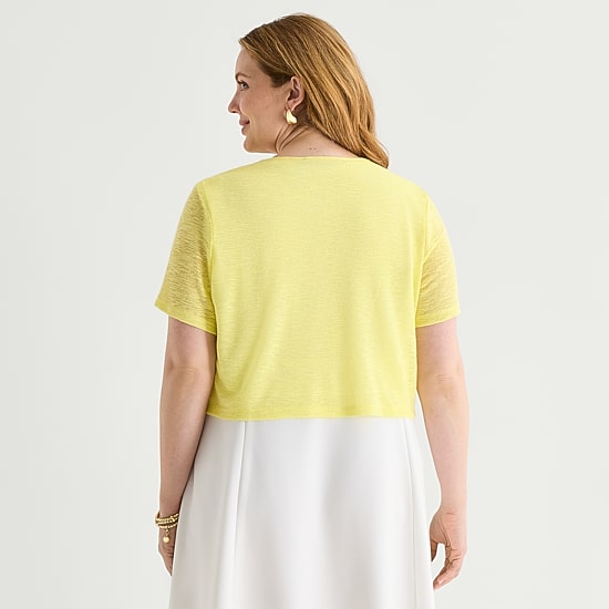 Perceptions Womens Short Sleeve Shrug Plus