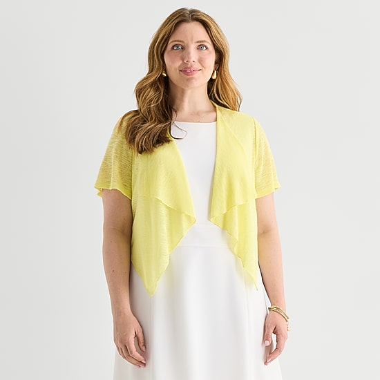 Perceptions Womens Short Sleeve Shrug Plus