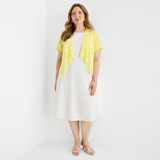 Perceptions Womens Short Sleeve Shrug Plus