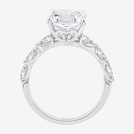 Grown Gorgeous (F / Vs2) Womens 5 1/8 Ct. T.W. Lab Grown White Diamond Platinum Rectangular Side Stone Engagement Ring